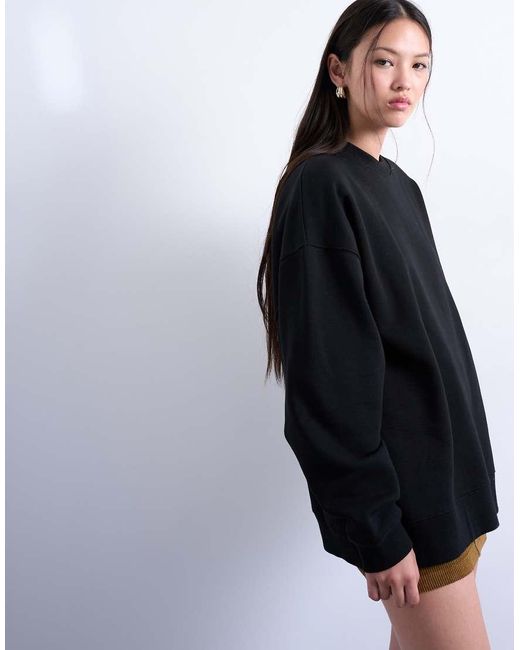 TOPSHOP Blue Longline Oversized Sweatshirt