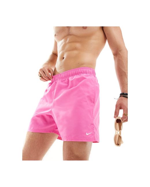 Nike Pink Essential 5 Inch Volley Swim Shorts for men