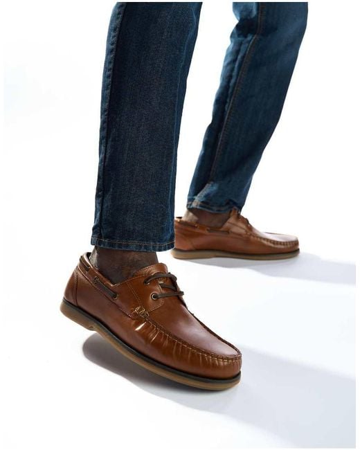 Base London Blue Stern Boat Shoe for men