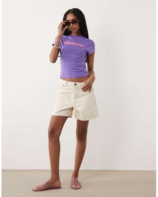 ASOS Purple Baby Tee With Whatever Puff Graphic