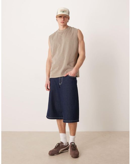 ASOS Natural Heavyweight Oversized Tank for men