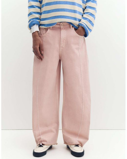 Pull&Bear – barrel-jeans in Pink für Herren