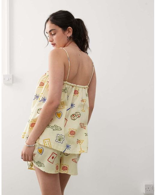 Reclaimed Vintage Natural Beach Smock Trapeze Top