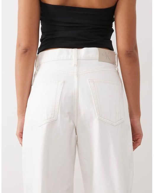Calvin Klein White Relaxed Barrel Jeans