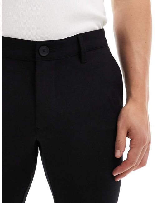 Only & Sons Black Slim Tapered Fit Trousers for men