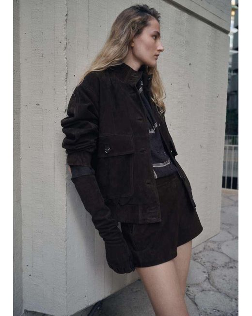 Mango Gray Sienna Real Suede Jacket