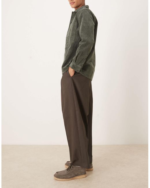 ASOS Gray Smart 100% Cotton Extreme Tapered Pants With Front Pleat for men