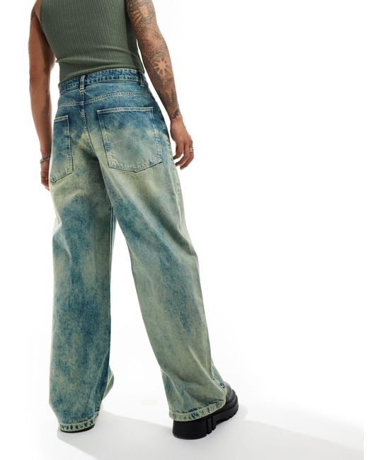 Collusion Green X013 Mid Rise Wide Leg for men