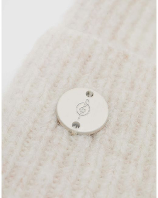 Stradivarius White – gerippte mütze
