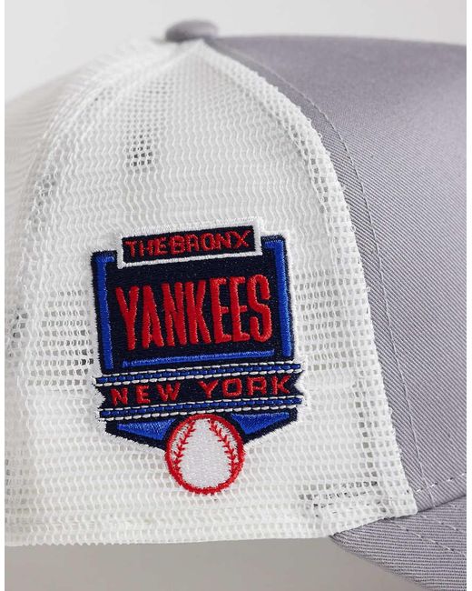 KTZ Gray Ny Yankees Side Patch Trucker Cap