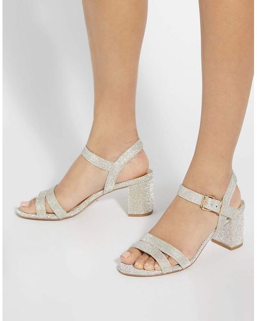 Dune White Wide Fit Wf Merisa Heeled Sandals