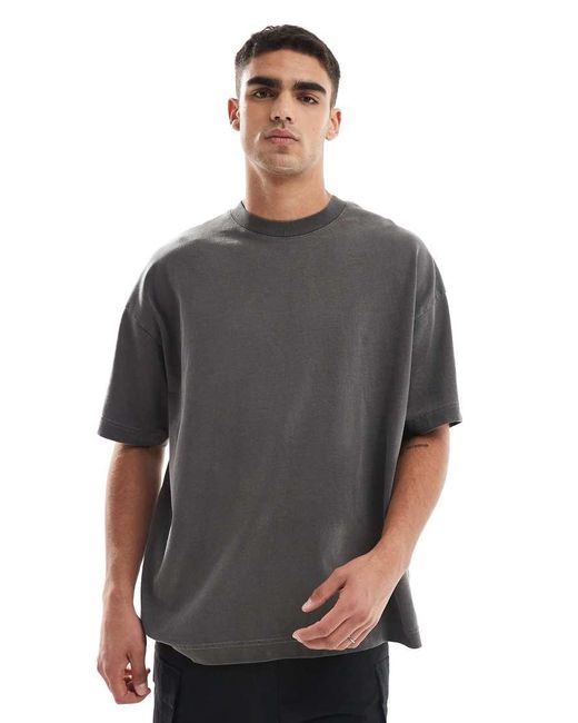 4505 Gray Icon Heavyweight Cotton Oversized T-shirt With Quick Dry Finish for men