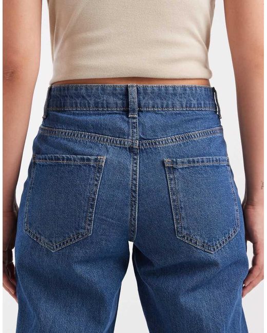 Vero Moda Blue Kirsa Mid Rise Straight Leg Jeans