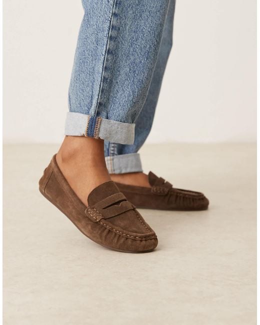 Mango Blue Suede Soft Loafer