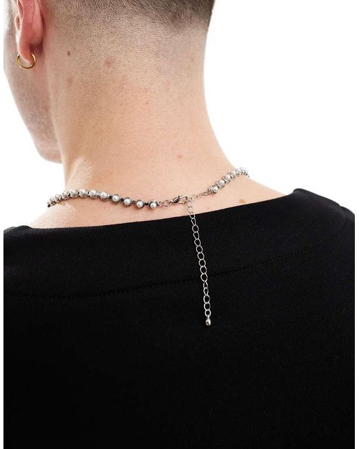 Collar De Cadena Con Perlas De Imitación De ASOS de hombre de color Natural
