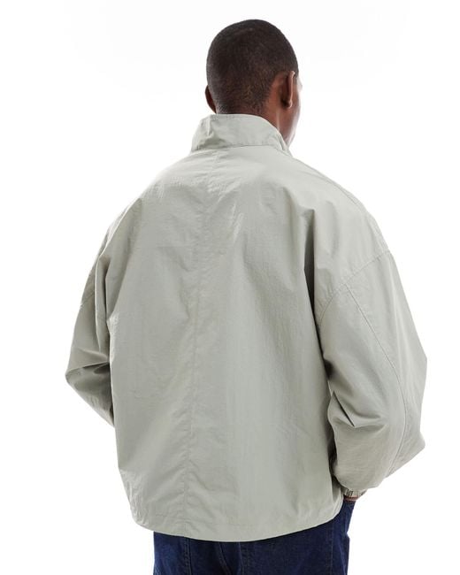 ASOS Gray Ripstop Overhead Track Jacket for men