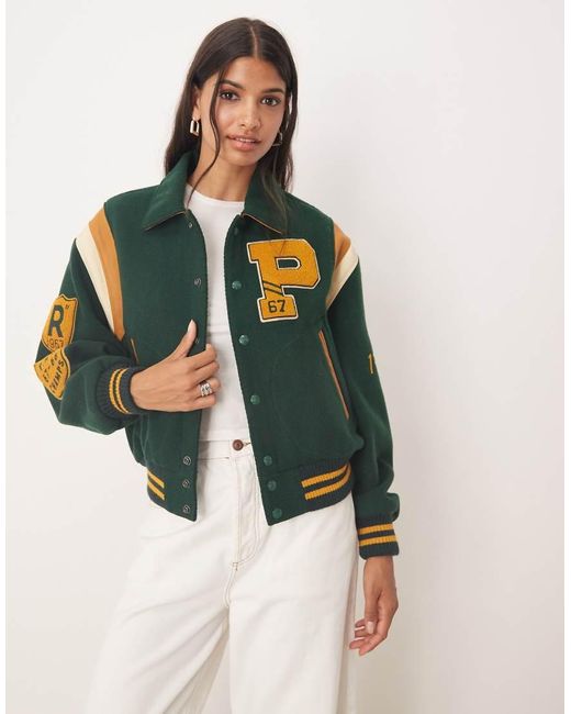Polo Ralph Lauren Blue Bomber Jacket With P-Logo