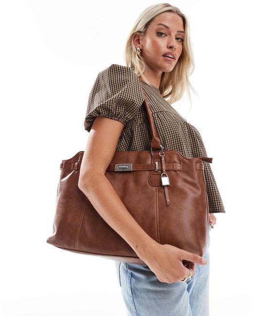 Borsa Da Ufficio di Bershka in Brown