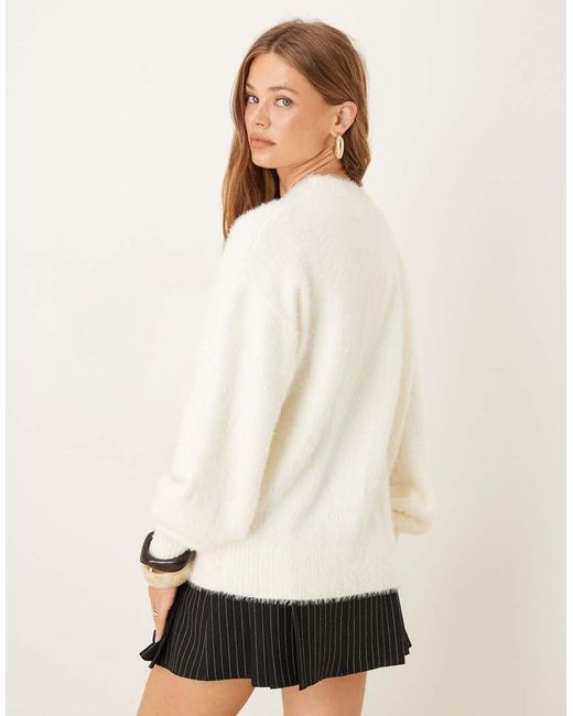 Glamorous Natural Oversized Crew Neck Jumper
