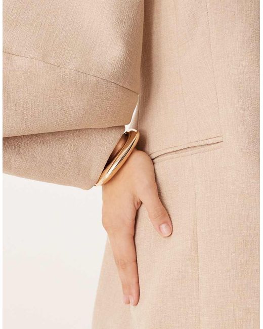 Blazer Senza Colletto Con Maniche Cocoon di ASOS in Natural