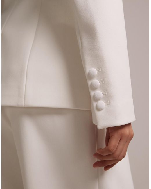 Wanderdoll Natural Charlotte Bridal Oversized Lapel Cinch Waist Blazer Co-ord