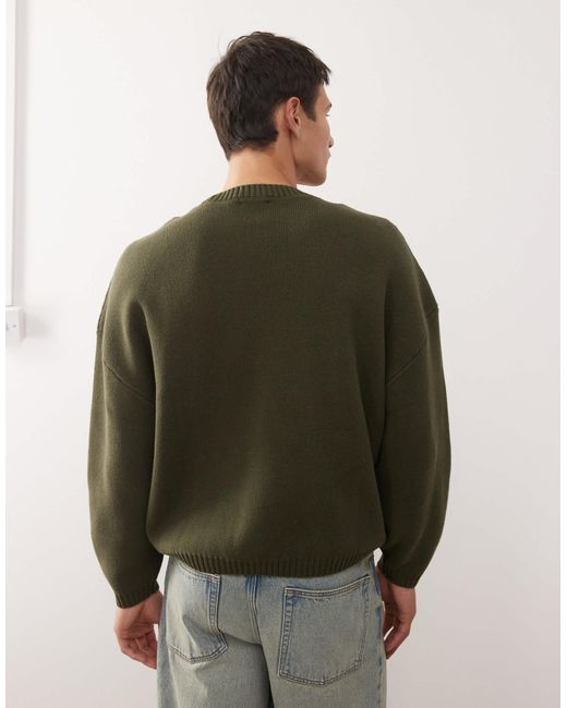 Weekday Green Oversized Jumper for men