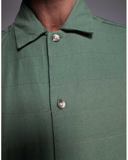 Camicia Giacca Trapuntata Squadrata Con Colletto A Rever di ASOS in Green da Uomo