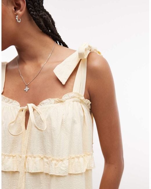 Daisy Street Natural Chuck On Smock Maxi Dress With Ruffles