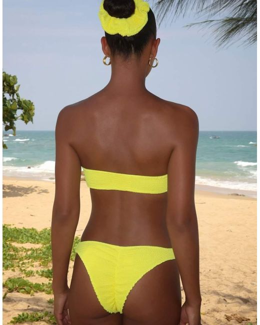 Moda Minx Blue Scrunch Fixed Brazilian Bikini Bottom