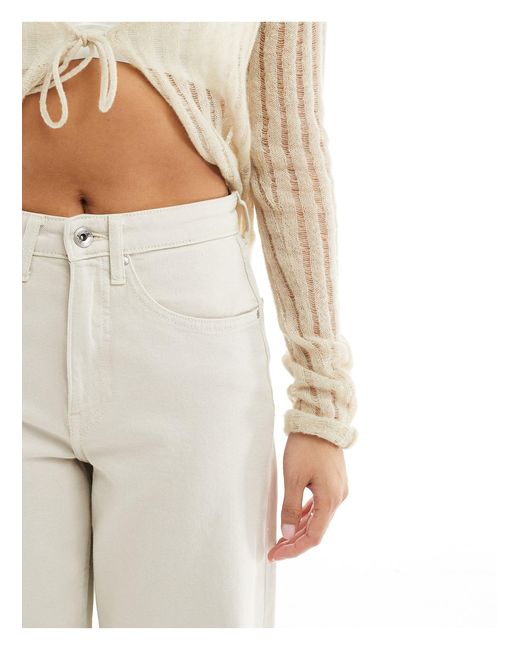 Only Petite White Juicy High Waisted Wide Leg Jeans