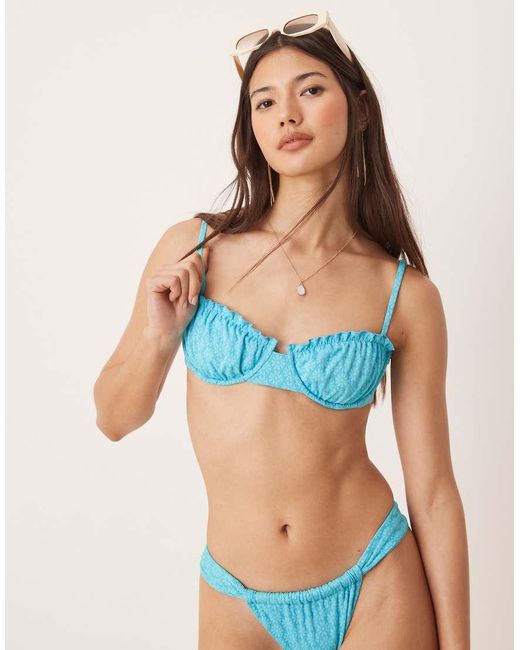 Dippin' Daisy's Blue Dippin Daisys Scalloped Balconette Bikini Top