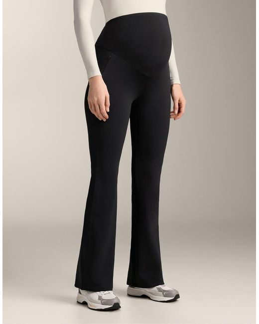 Oysho Black Warm Flare Maternity Trousers