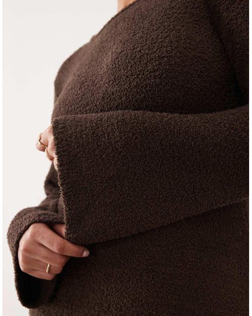 Vila Curve Brown Super Soft Fluffy Maxi Jumper Dress