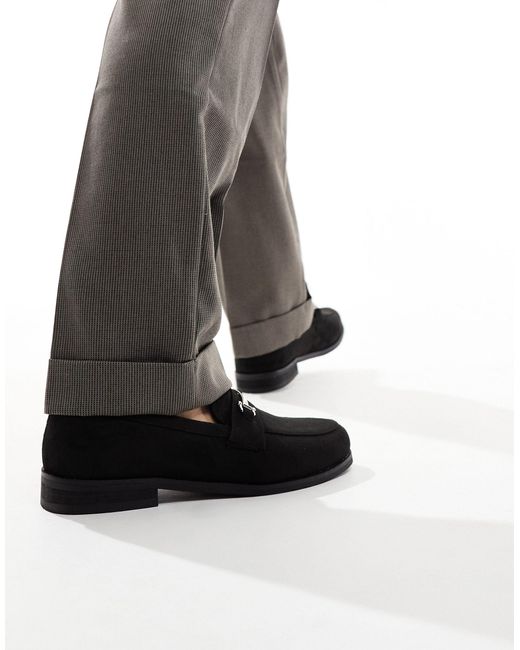 Truffle Collection – loafer aus em wildleder mit trensenverzierung in Black für Herren