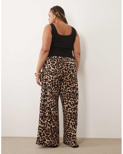 Vila Curve Black Pull On Wide Leg Trousers