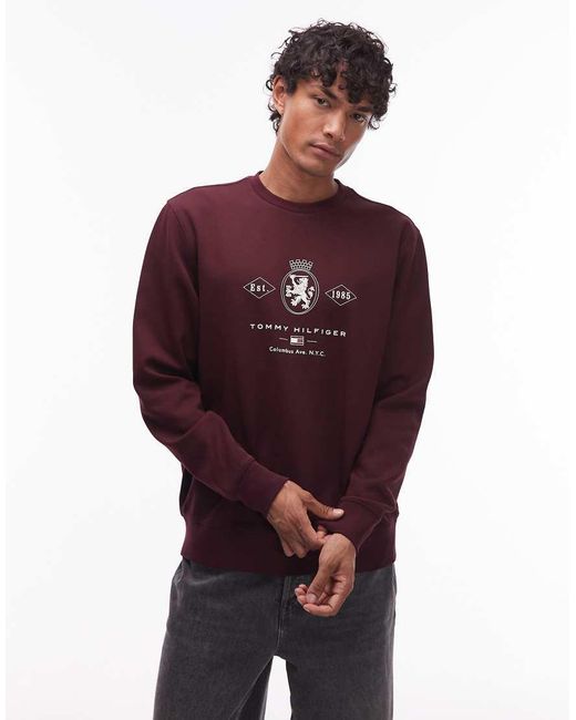 Tommy Hilfiger Red Crest Graphic Sweatshirt for men