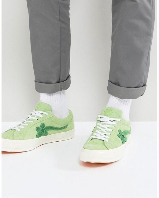 Converse X Tyler The Creator Golf Le Fleur One Star Suede Trainers In Green 1603267c