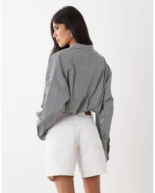 WeWoreWhat Gray Bubble Button Up Poplin Shirt