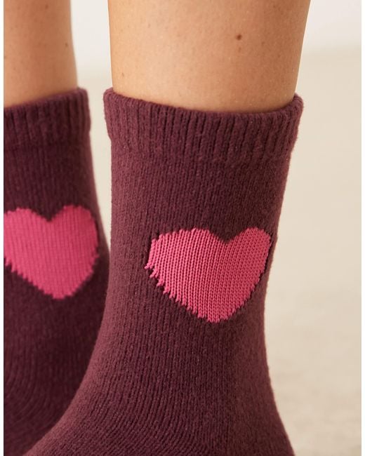 Accessorize Black Heart Cosy Socks