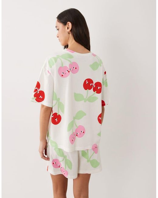 ASOS Multicolor Oversized Tee And Shorts Pyjama Set With