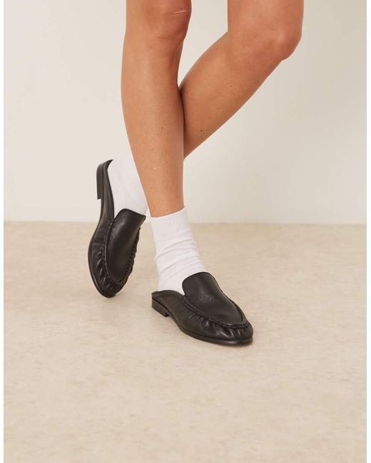 Mules Negros Estilo Mocasines De Cuero Premium Mellow De ASOS de color Natural