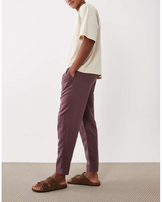 Mango Natural 100% Linen Straight Fit Trousers for men