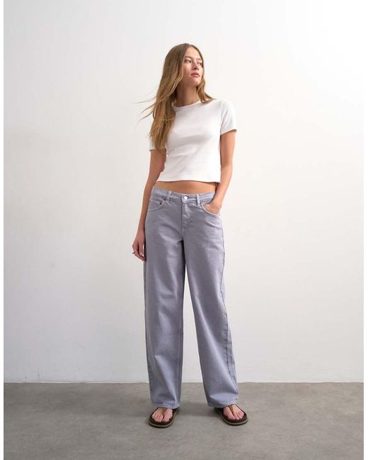 TOPSHOP White Cinch Low Rise Relaxed Jean