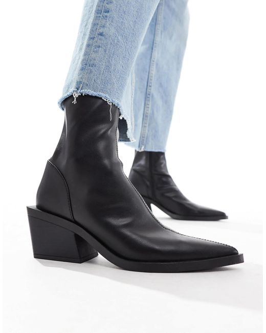 ASOS Gray Refresh Western Sock Boots