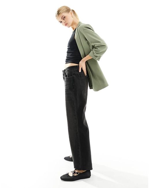 Pieces Black Ruched Sleeve Blazer