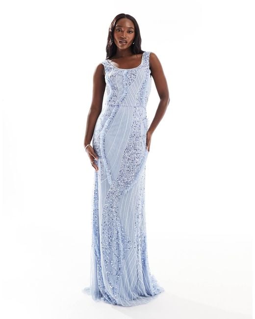 Beauut Blue – bridesmaid – verziertes maxi-brautjungfernkleid