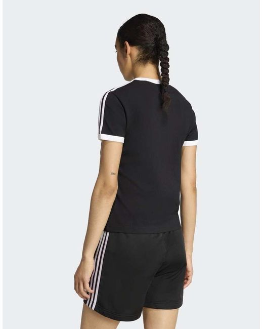 Adidas Originals Blue 3 Stripes Slim Tee