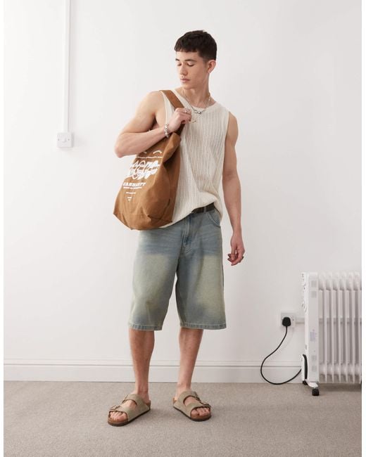 Weekday Natural Open Knit Tank Top for men