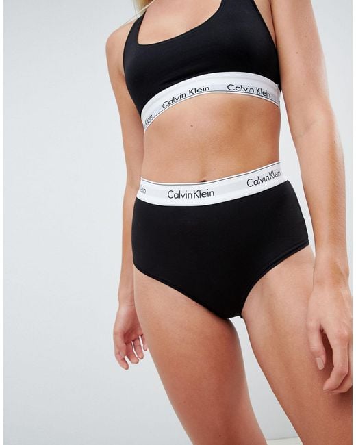 Calvin Klein Modern Cotton High Waist Brief in Black