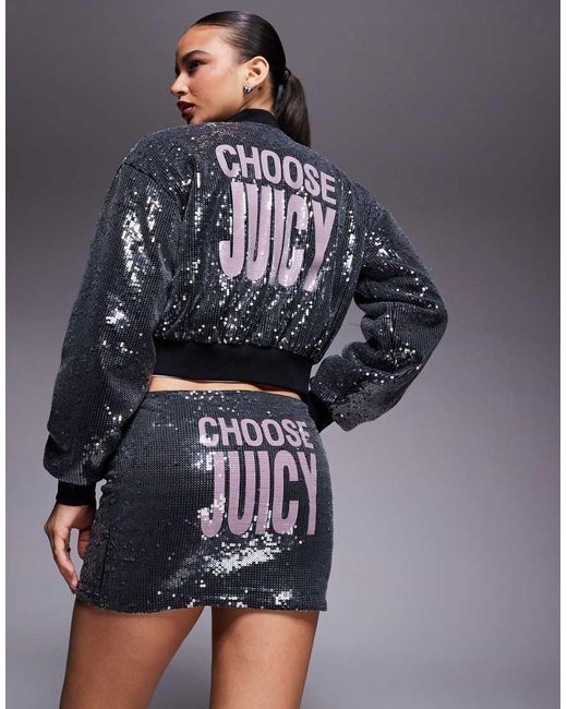 Juicy Couture Blue Sequin Mini Skirt